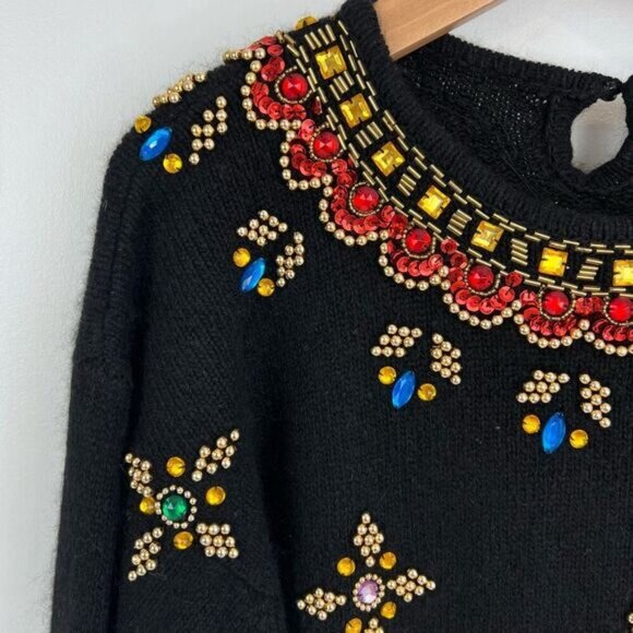 Vintage Working in Progress 80’s Silk Wool Sequin Women’s Sweater Size Large - Picture 11 of 14